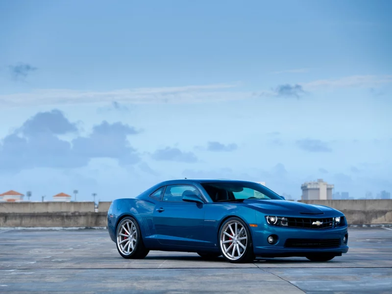 parking, камаро сс, шевроле, camaro ss, blue, Chevrolet, вид спереди