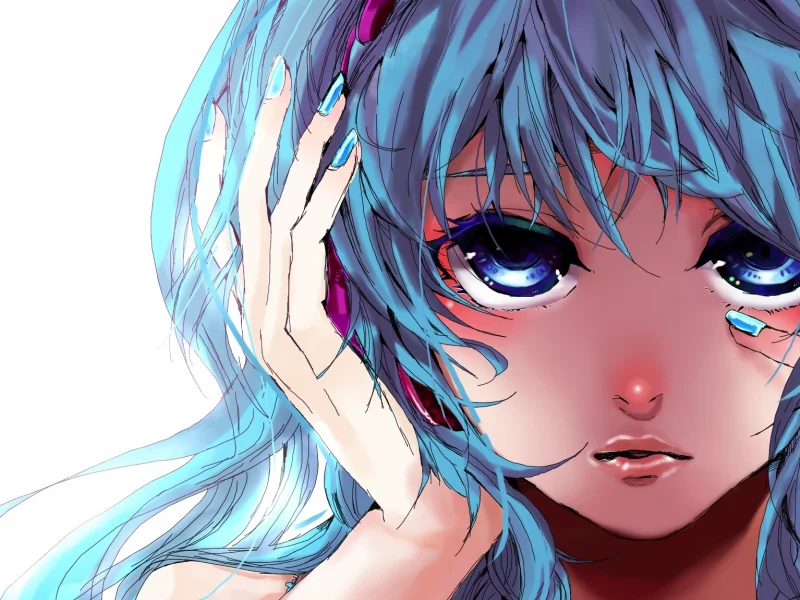 hatsune miku, девушка, Арт, vocaloid, хатсуне мику, лицо, вокалоид