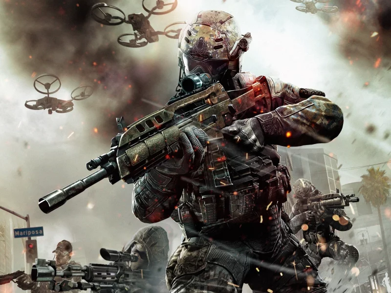 улица, black ops 2, вертолёты, Call of duty, солдаты