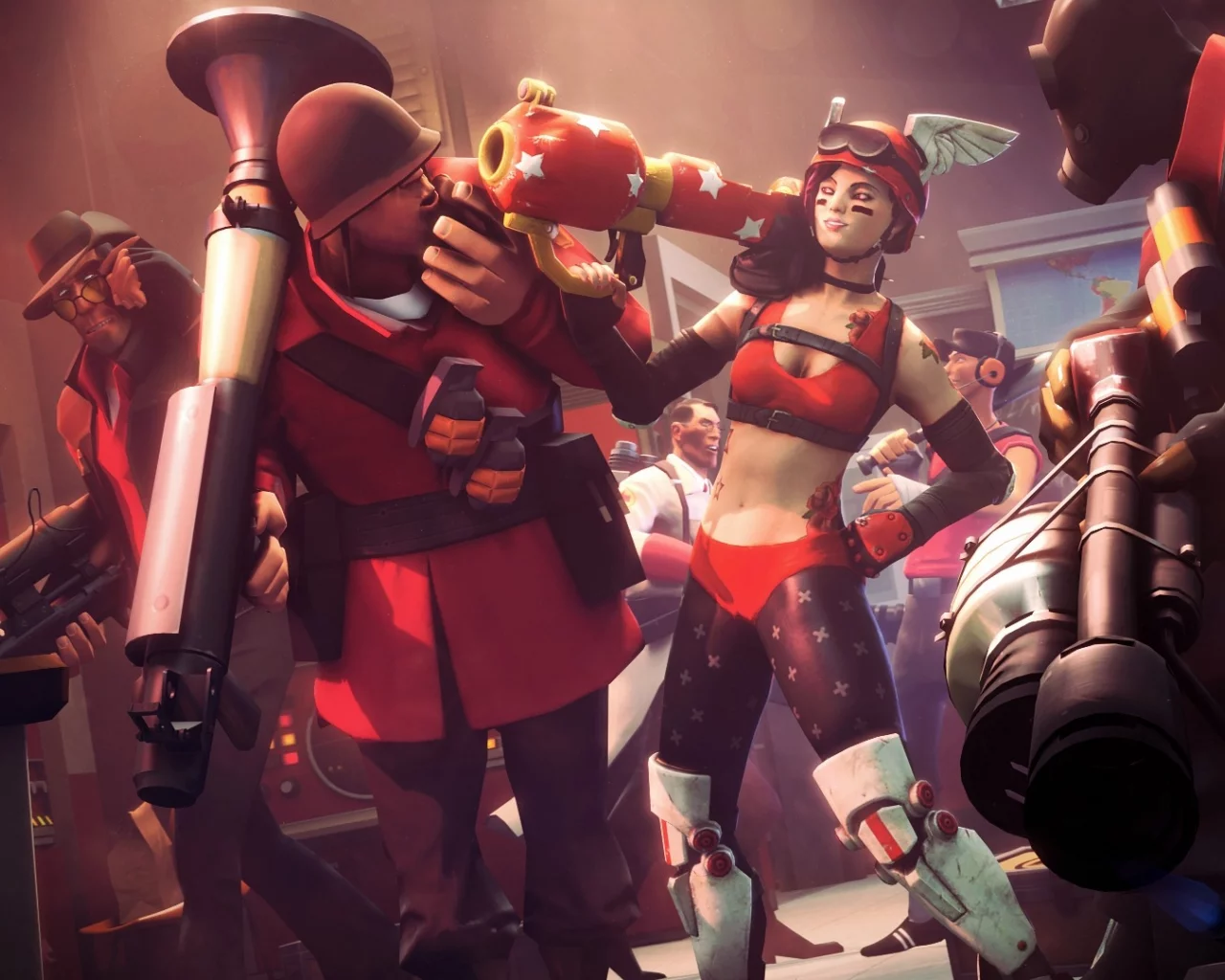 оружие, девушка, team fortress 2, magabeth mod, розы, Арт, тату, парни