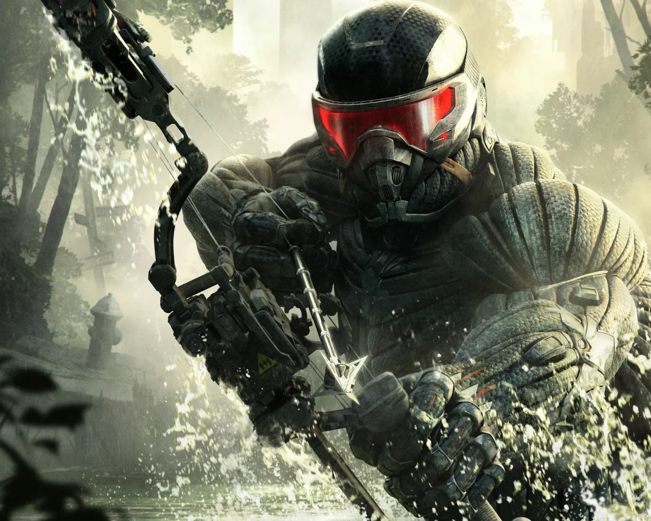 лук, Crysis 3, оружие, разруха, нью-йорк, нанокостюм, солдат