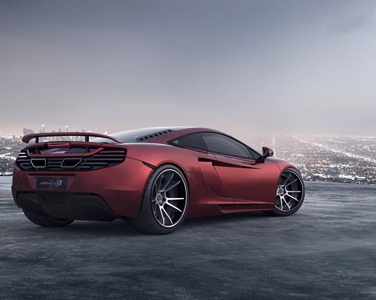 макларен, red, красный, mp4-12c, суперкар, горизонт, Mclaren