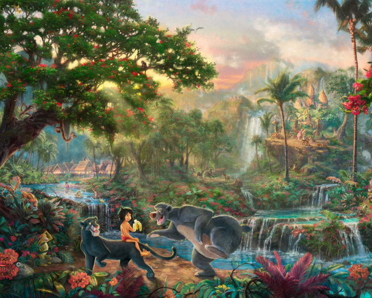 живопись, the jungle book, thomas kinkade studios, walt disney, Thomas kinkade