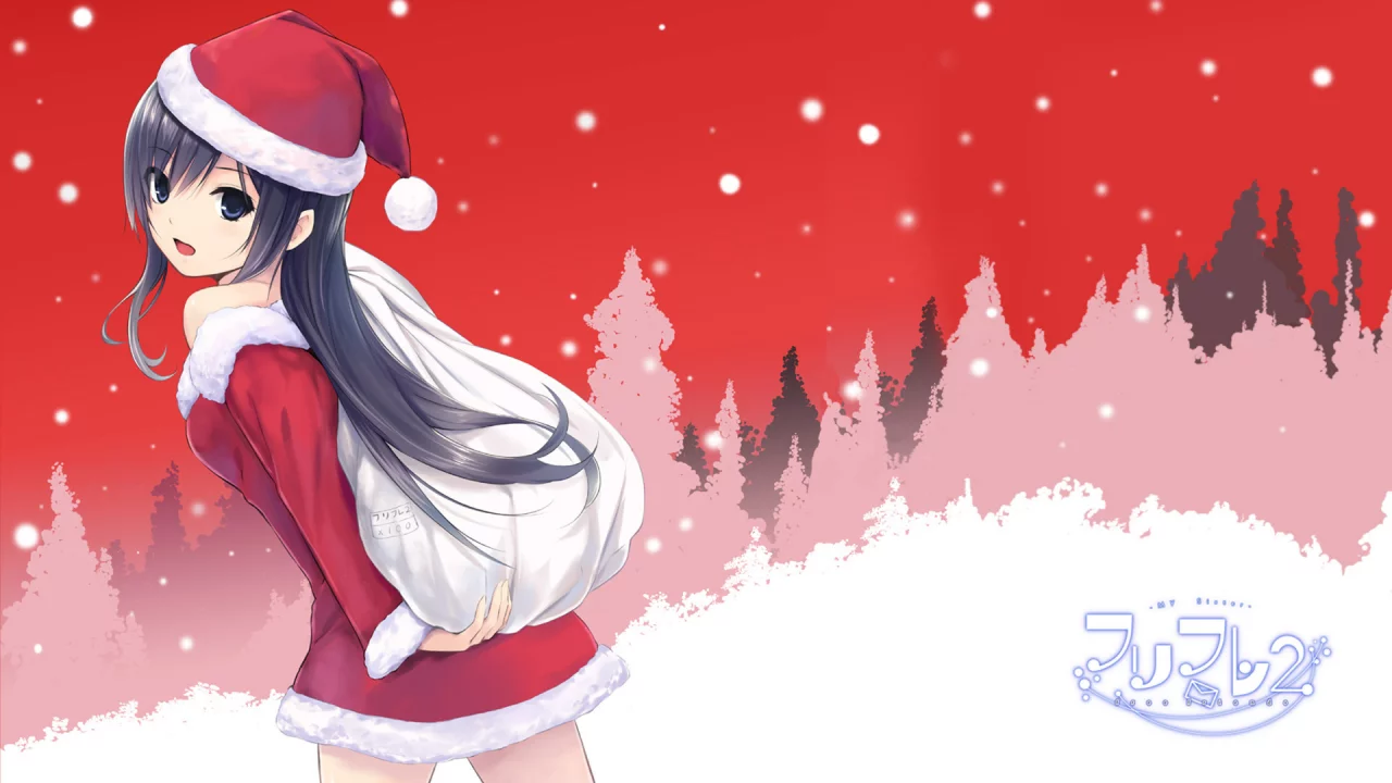 арт, merry chrismas, аниме, Девушка