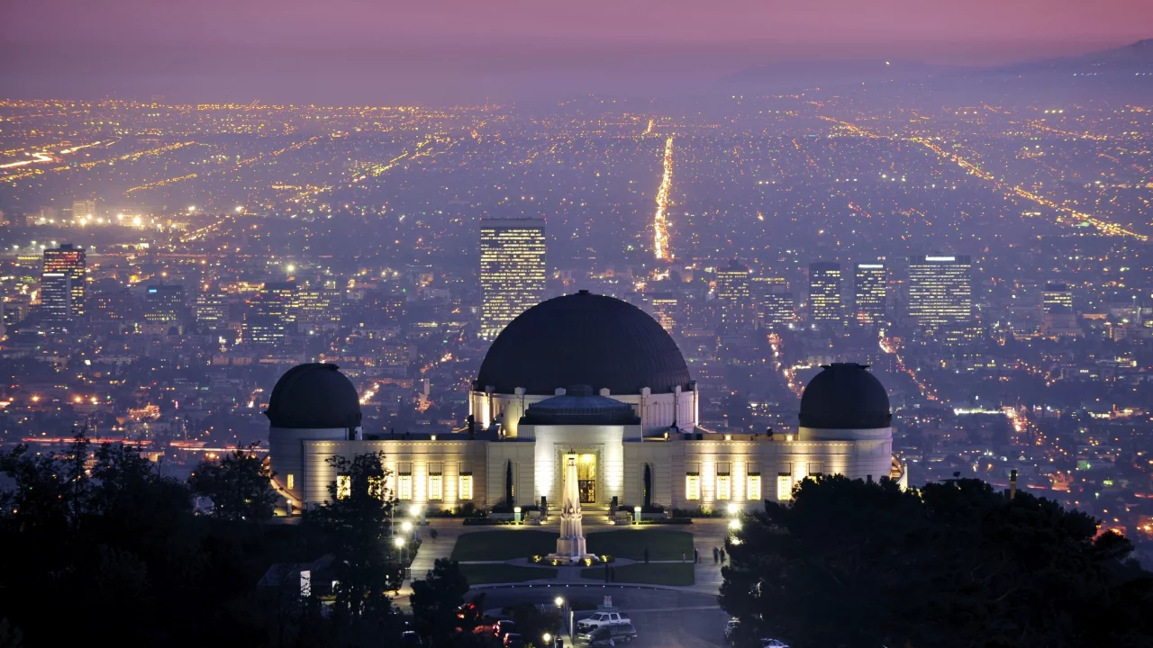 город, griffith observatory, los angeles, city, Usa, california