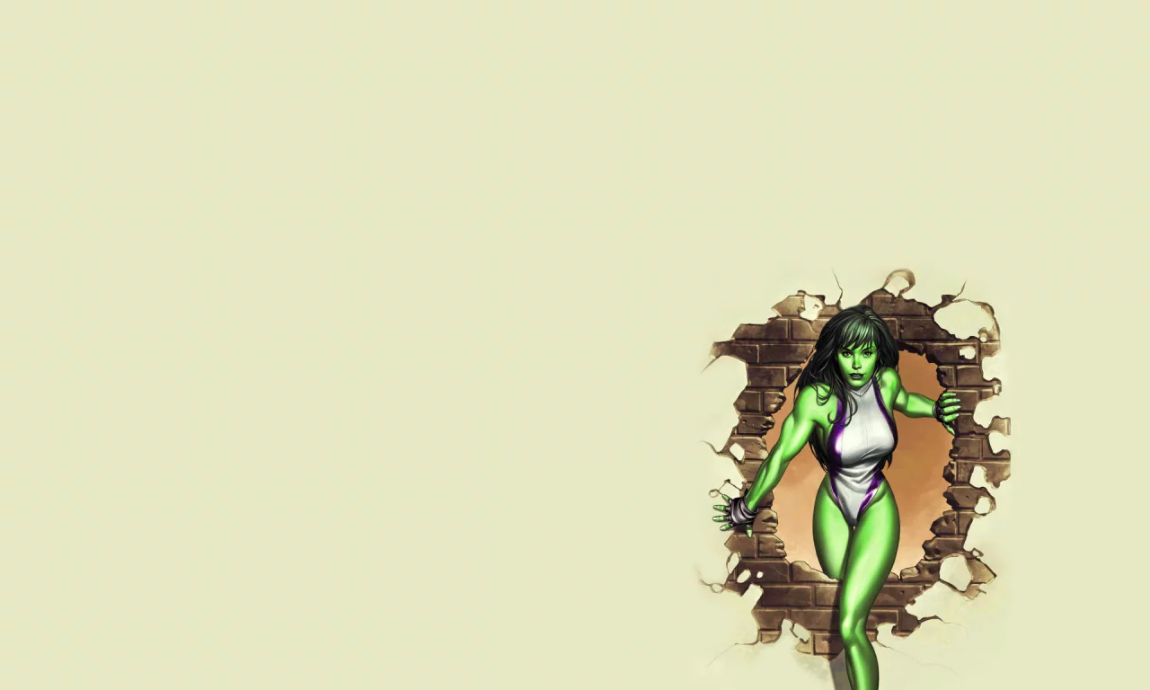 hulk, кирпич, жена халка, зеленая, стена, дыра, Девушка