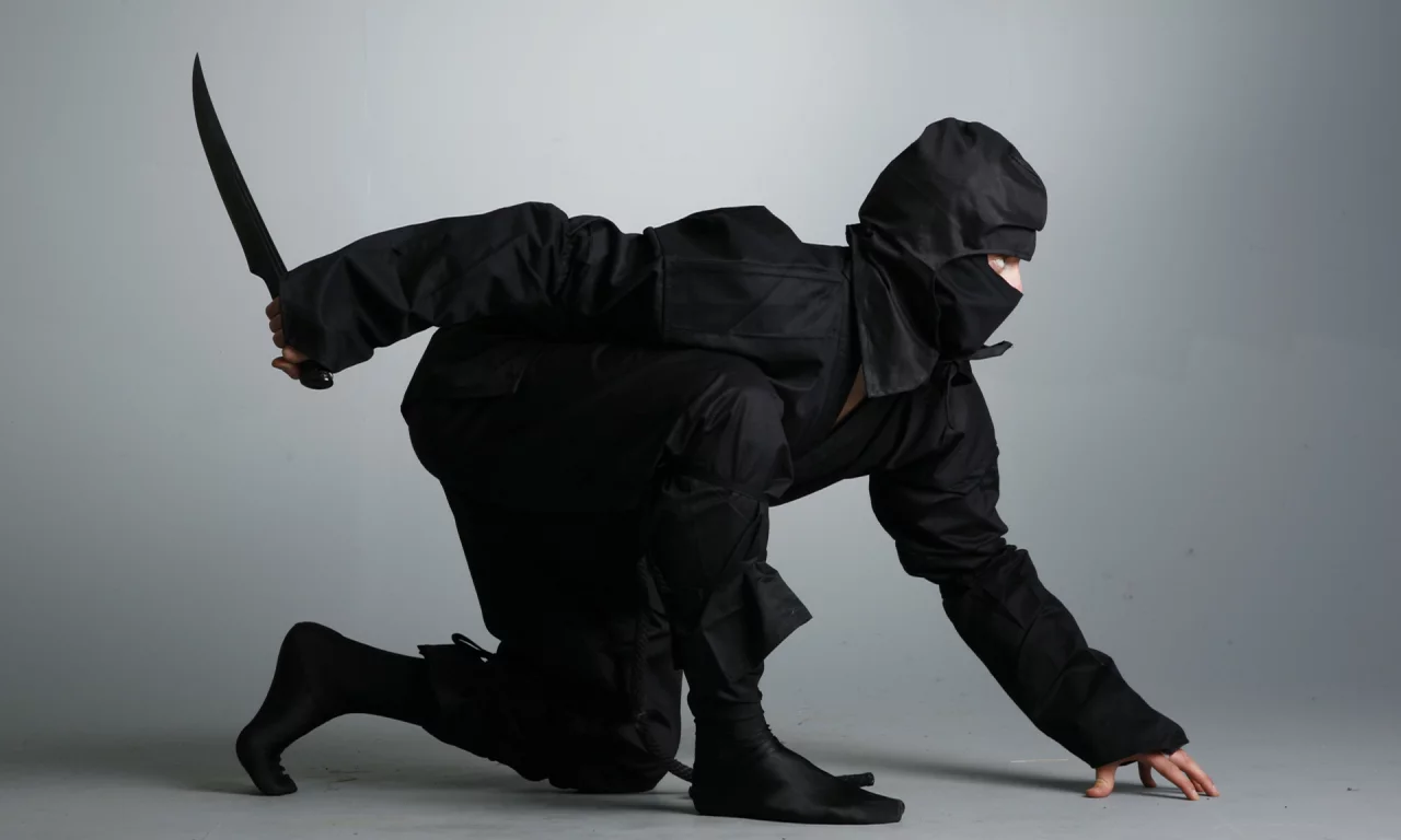 кинжал, черный костюм, ninja, нож, Ниндзя, shinobi