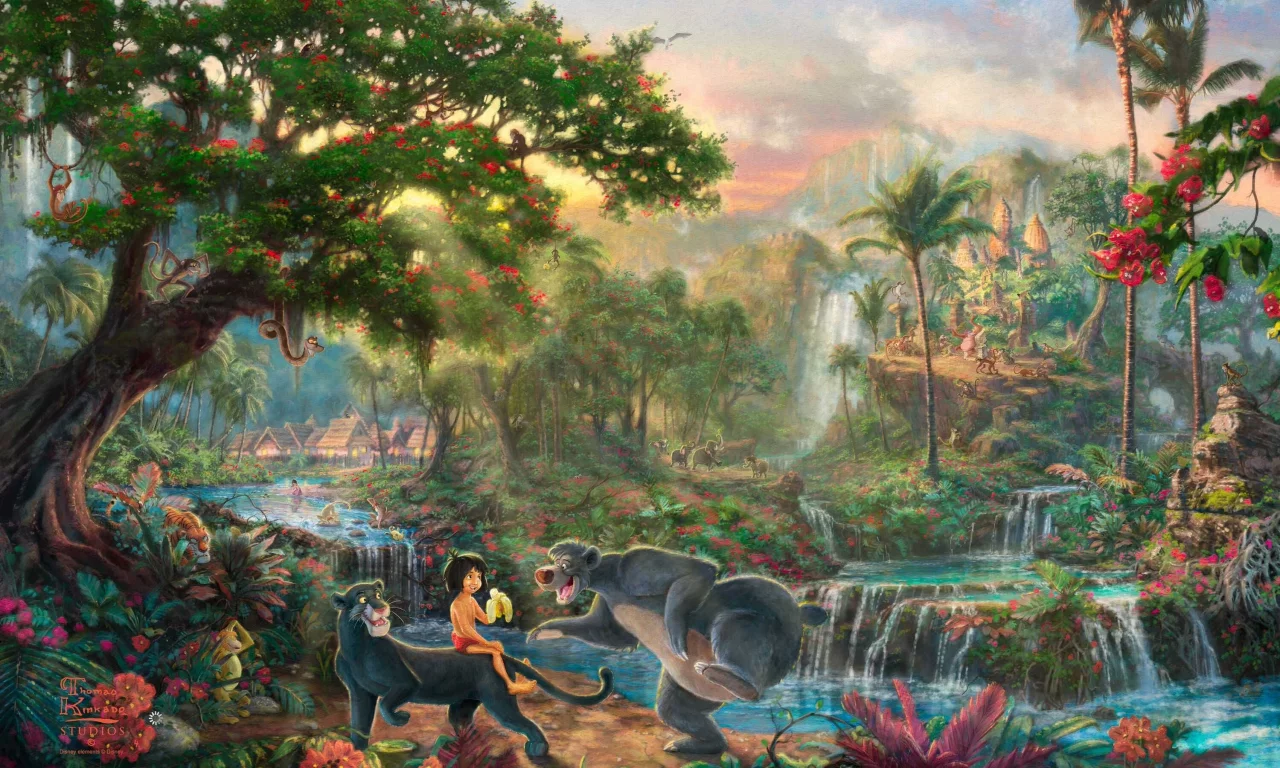 живопись, the jungle book, thomas kinkade studios, walt disney, Thomas kinkade