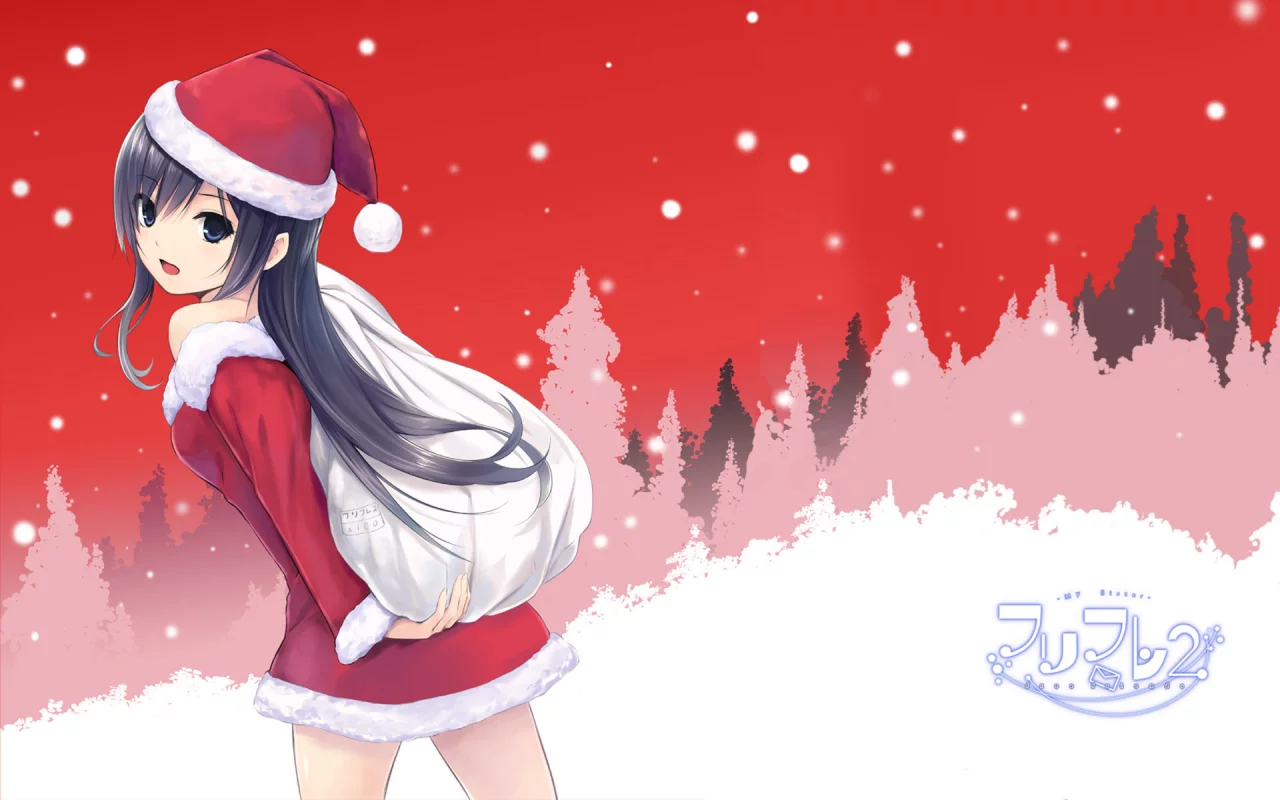 арт, merry chrismas, аниме, Девушка