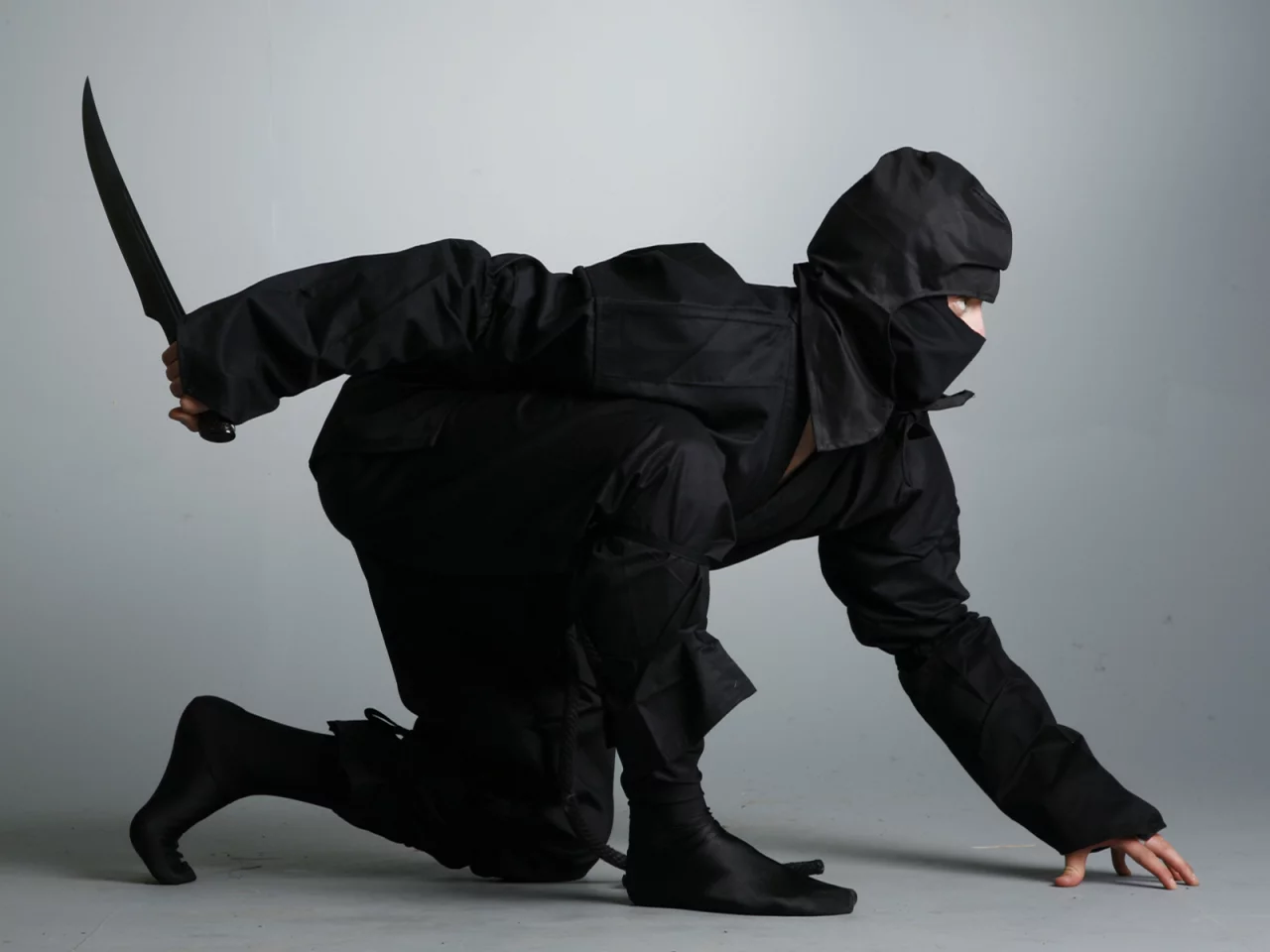 кинжал, черный костюм, ninja, нож, Ниндзя, shinobi