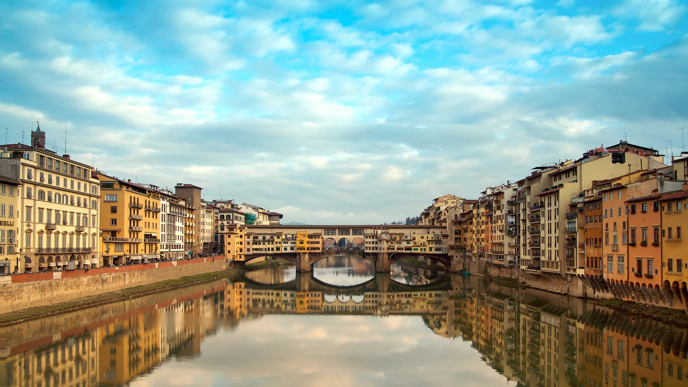 италия, florence, Ponte vecchio, старый мост, italy, флоренция, река