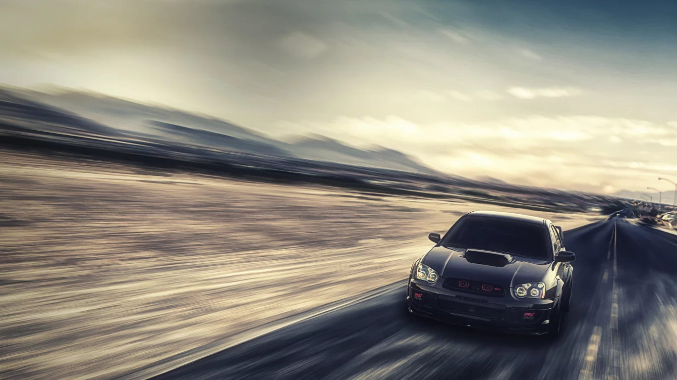 субару, wrx, sti, чёрная, impreza, front, Subaru, black, импреза