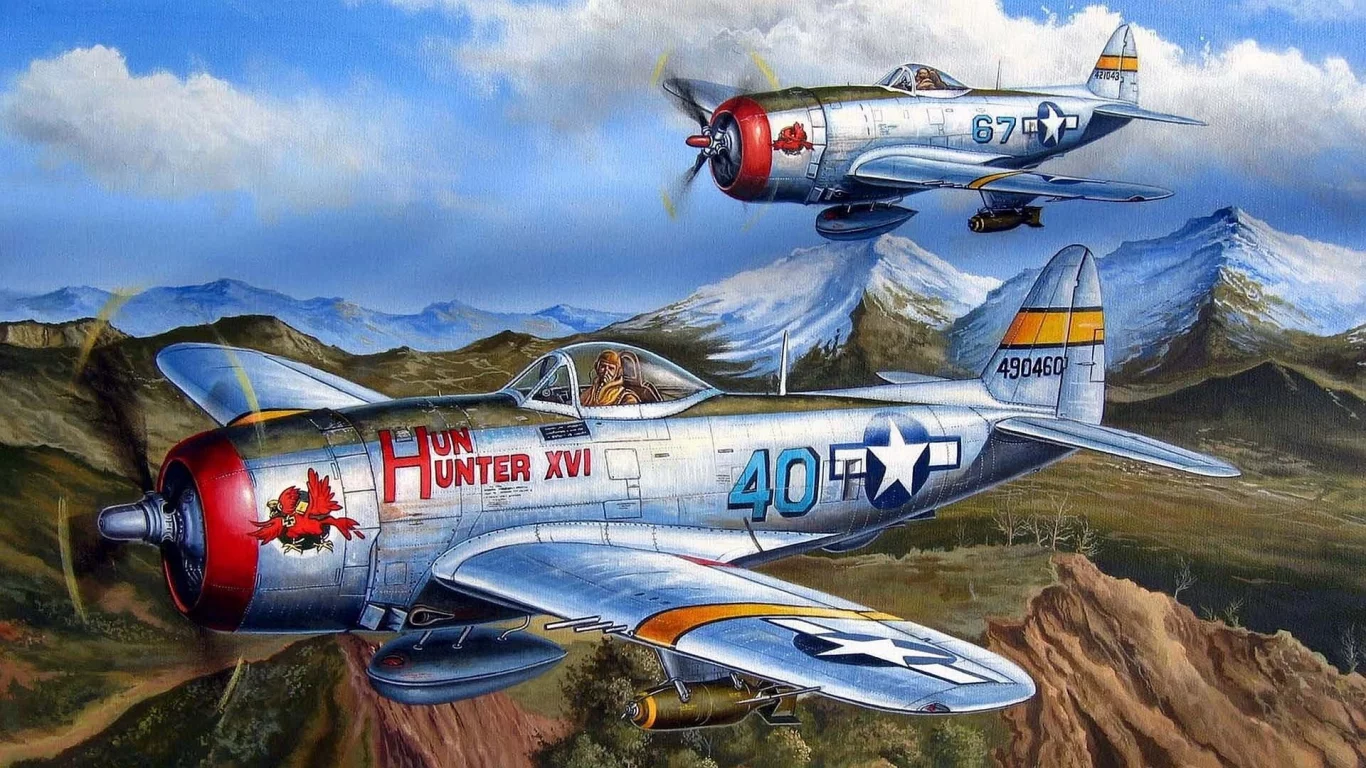 бомбардировщик, p-47, thunderbolt, истребитель, ввс сша, Republic