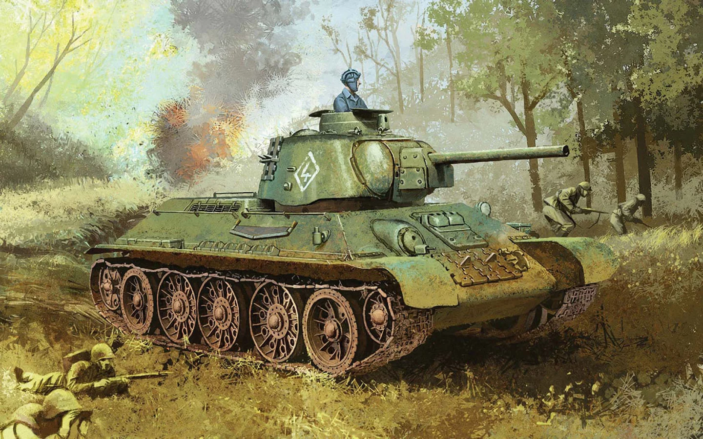 танк, средний, т-34-76, Советский, тридцатьчетверка