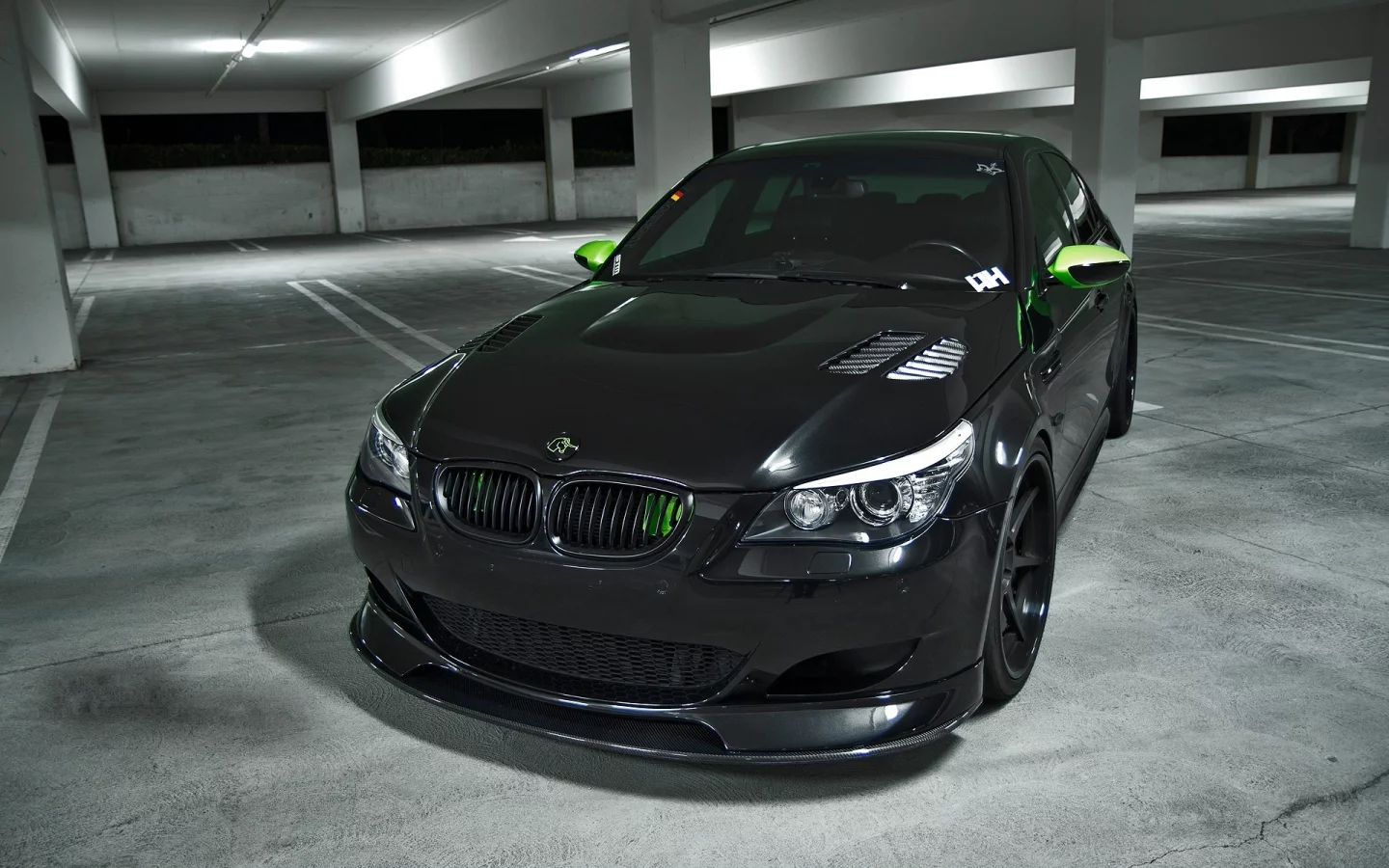 парковка, бмв, тюнинг, e60, седан, m5, parking, black, чёрный, Bmw