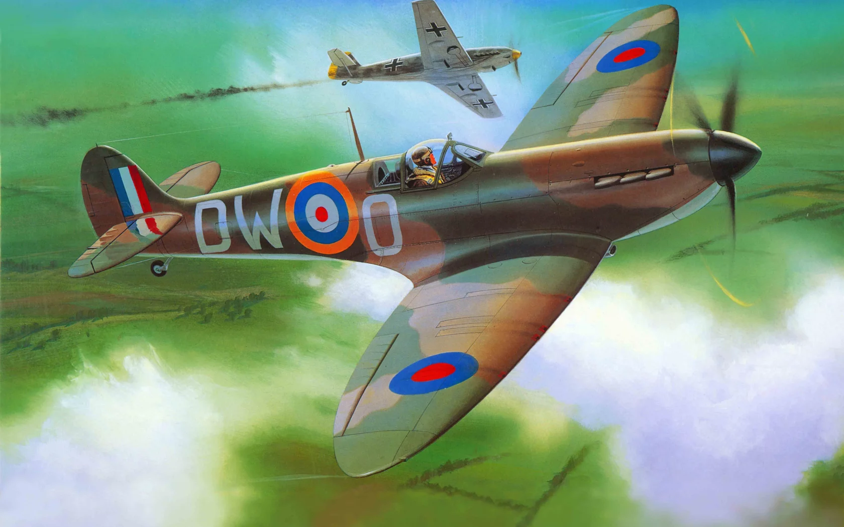 Арт, supermarine, самолет, spitfire, спитфайр, супермарин