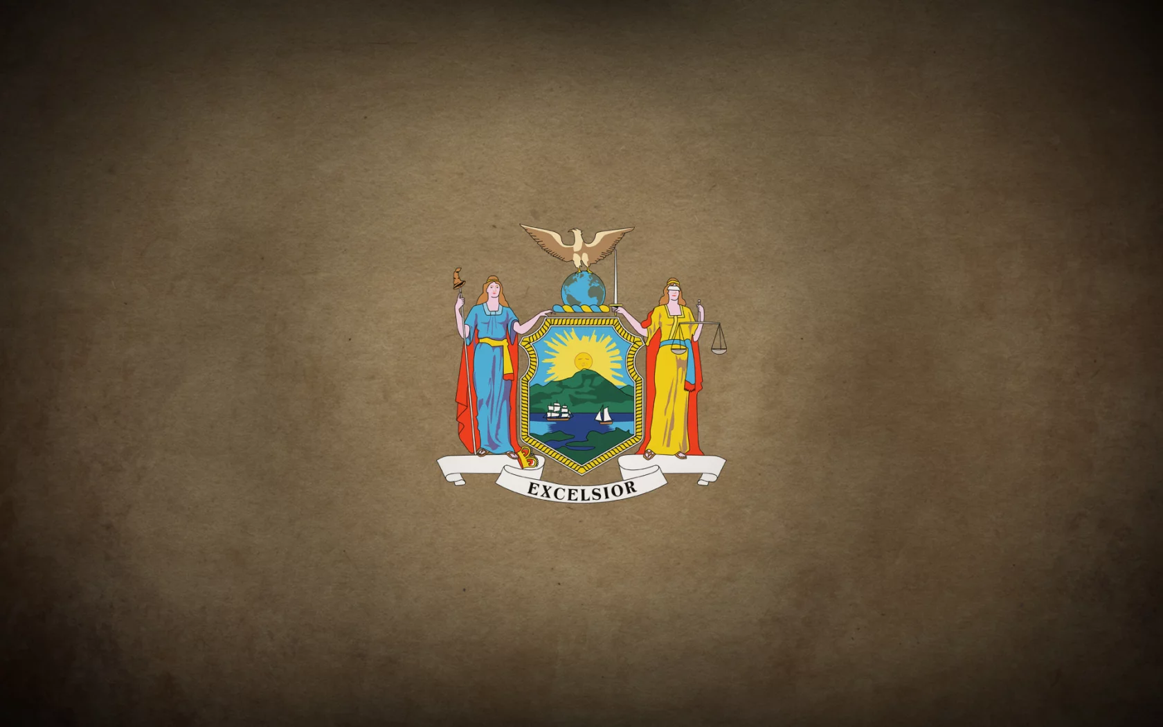 америка, флаг, нью йорк, штат, Флаг штата нью-йорк, герб