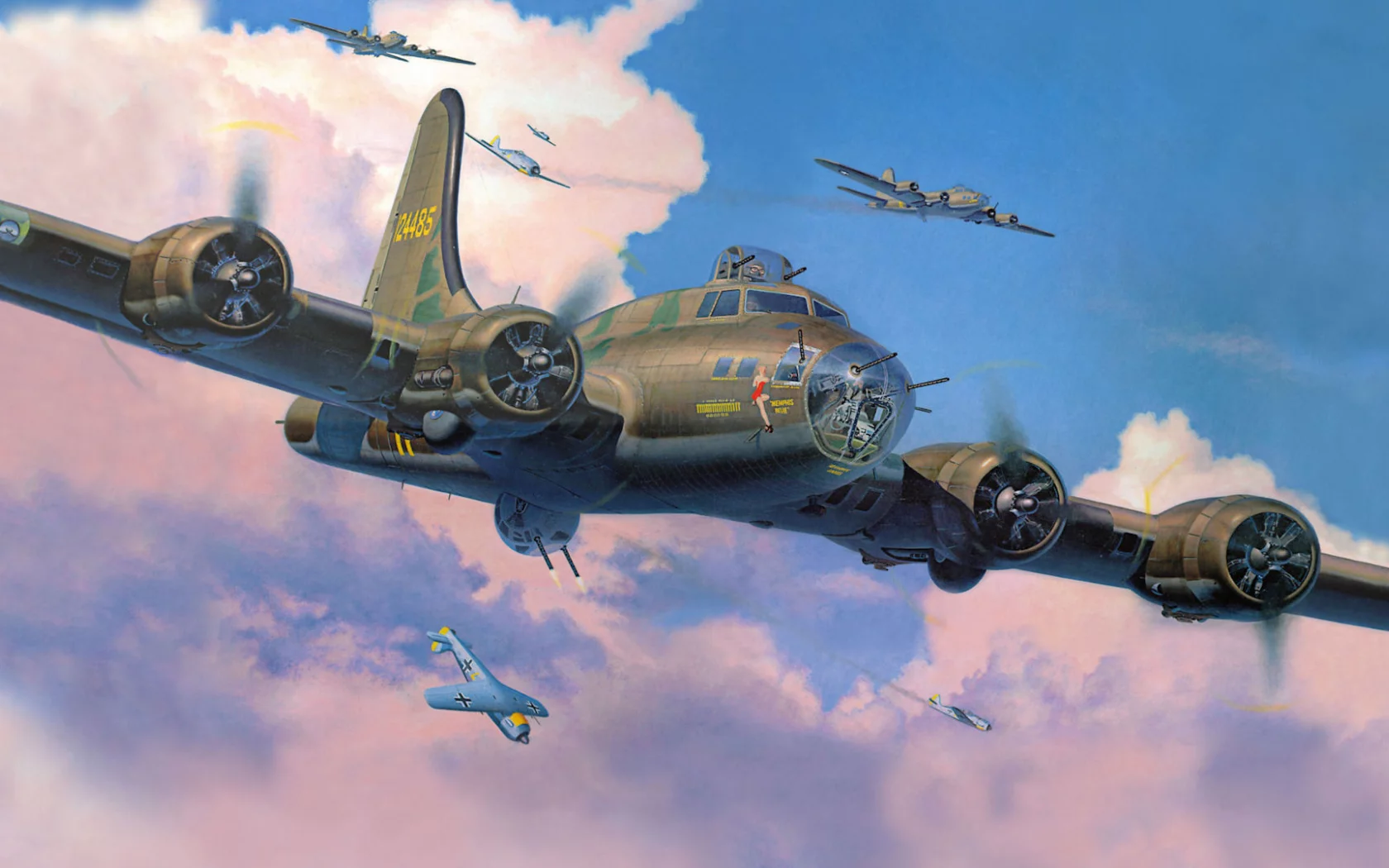 Boeing b-17 flying fortress, летающая крепость, бомбардировщики