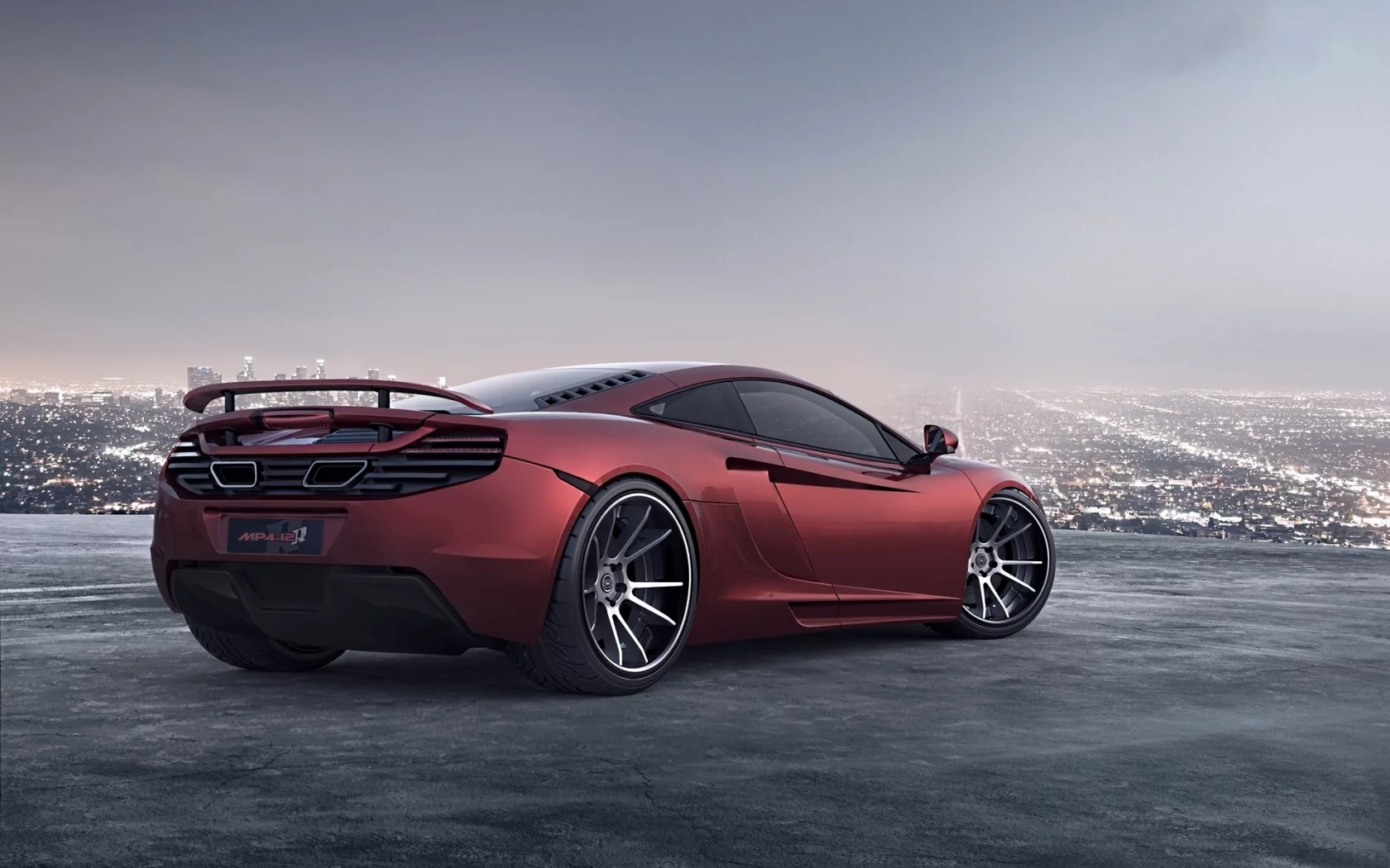 макларен, red, красный, mp4-12c, суперкар, горизонт, Mclaren
