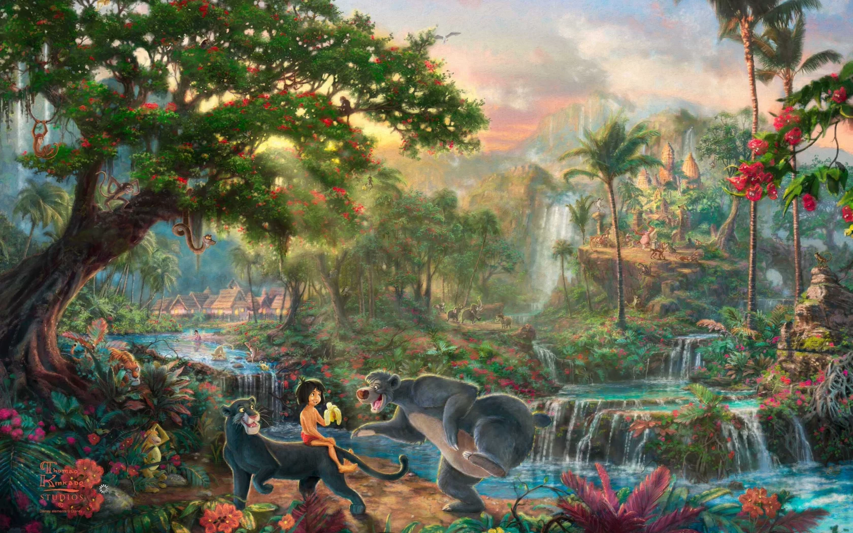 живопись, the jungle book, thomas kinkade studios, walt disney, Thomas kinkade