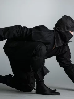 кинжал, черный костюм, ninja, нож, Ниндзя, shinobi