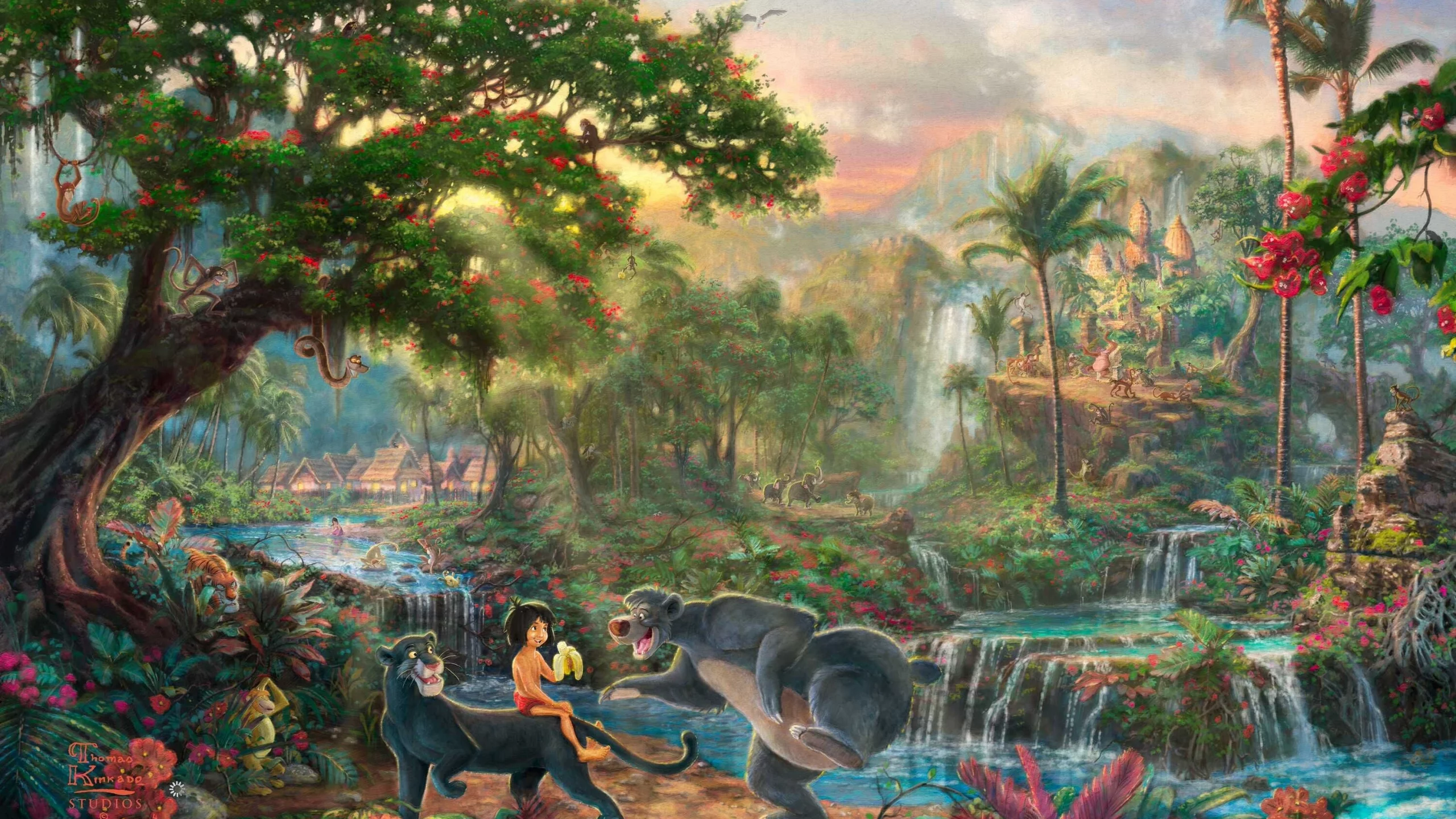 живопись, the jungle book, thomas kinkade studios, walt disney, Thomas kinkade