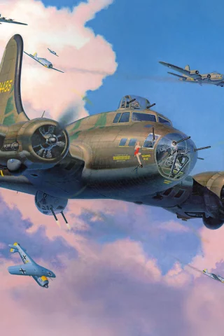 Boeing b-17 flying fortress, летающая крепость, бомбардировщики