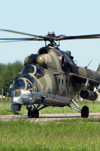 крокодил, транспортно-боевой, вертолет, аэродром, Ми-24