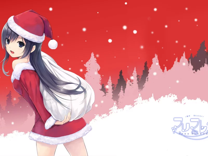 арт, merry chrismas, аниме, Девушка
