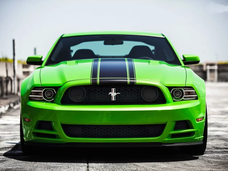 форд, перед, mustang, мустанг, green, босс, boss 302, Ford, зелёный