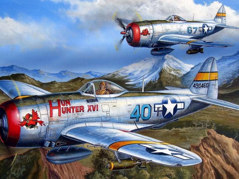бомбардировщик, p-47, thunderbolt, истребитель, ввс сша, Republic