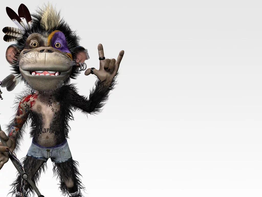 funny, makeup, music, monkey, Shaka ponk, microphone, goz, indian feather