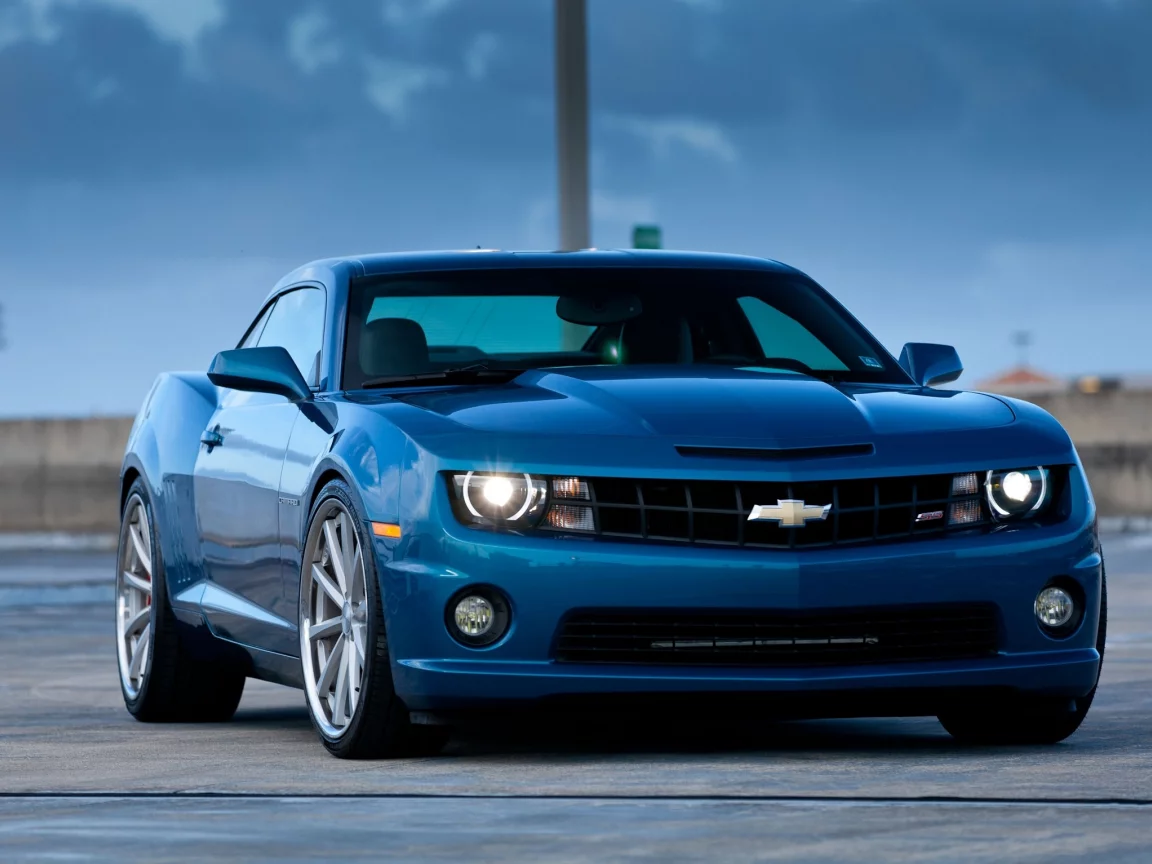 camaro ss, шевроле, Chevrolet, blue, камаро сс, передок, синий