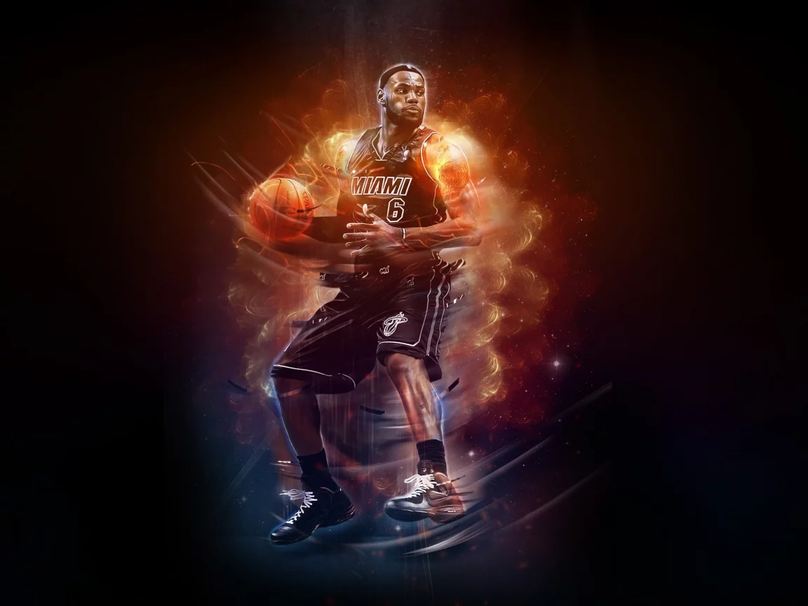 Lebron james, баскетбол, 6, heat, miami, огонь, игрок, nba, basketball