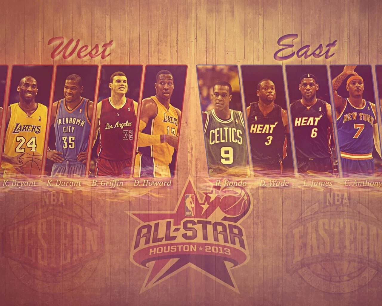 kevin durant, chris paul, баскетбол, all star, kobe bryant, Nba, east, blake griffin, west