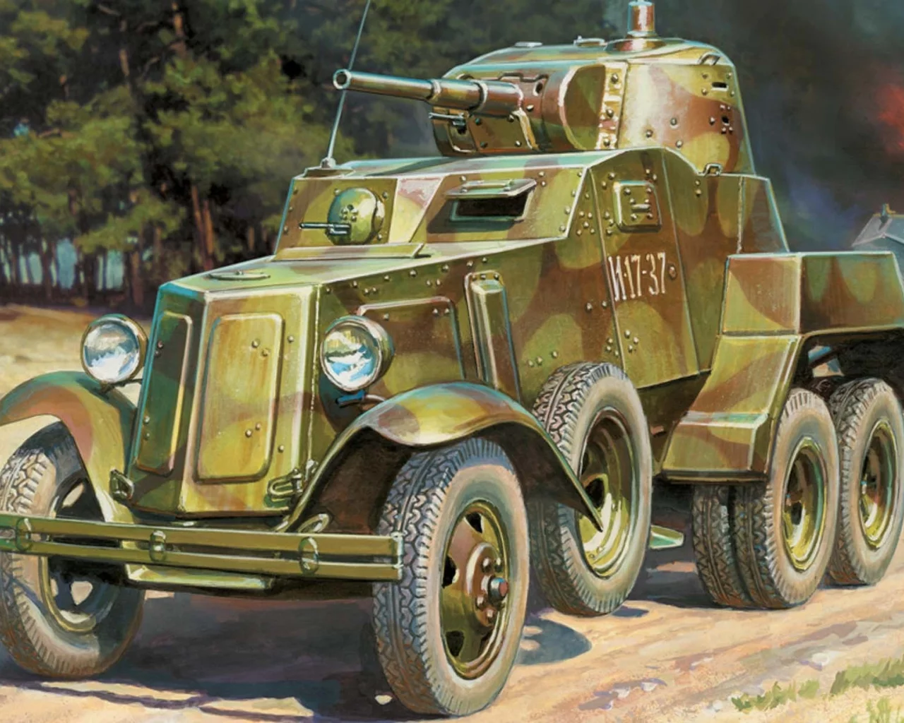 Арт, средний, советский, ба-10, бронеавтомобиль, был