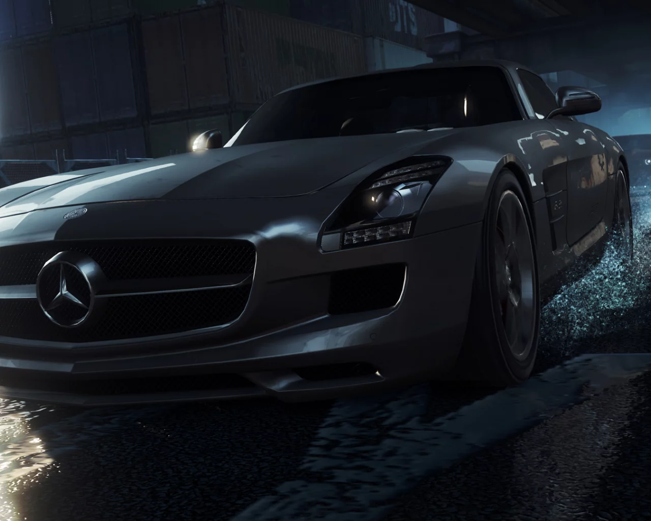 гонка, mercedes-benz, sls, amg, Need for speed most wanted 2012, дорого, фары