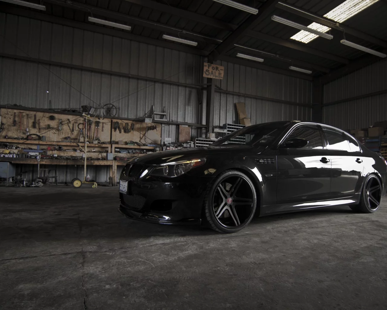 вид сбоку, black, диски, m5, чёрные, Bmw, e60, бмв, чёрный, тень