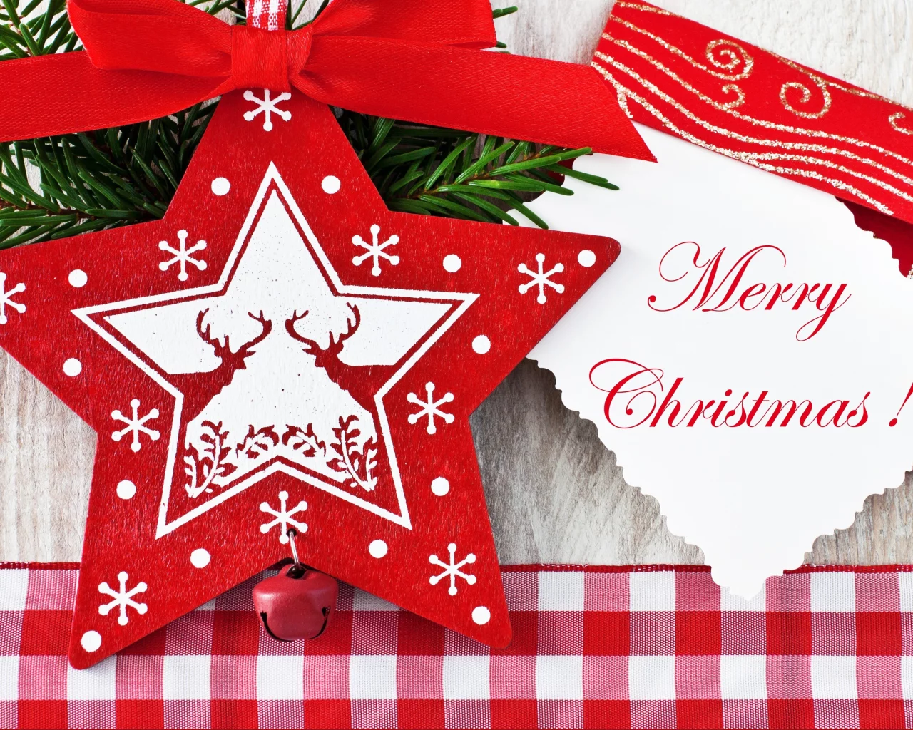 олени, звёздочка, бант, merry christmas, конверт, ветка, Ёлка