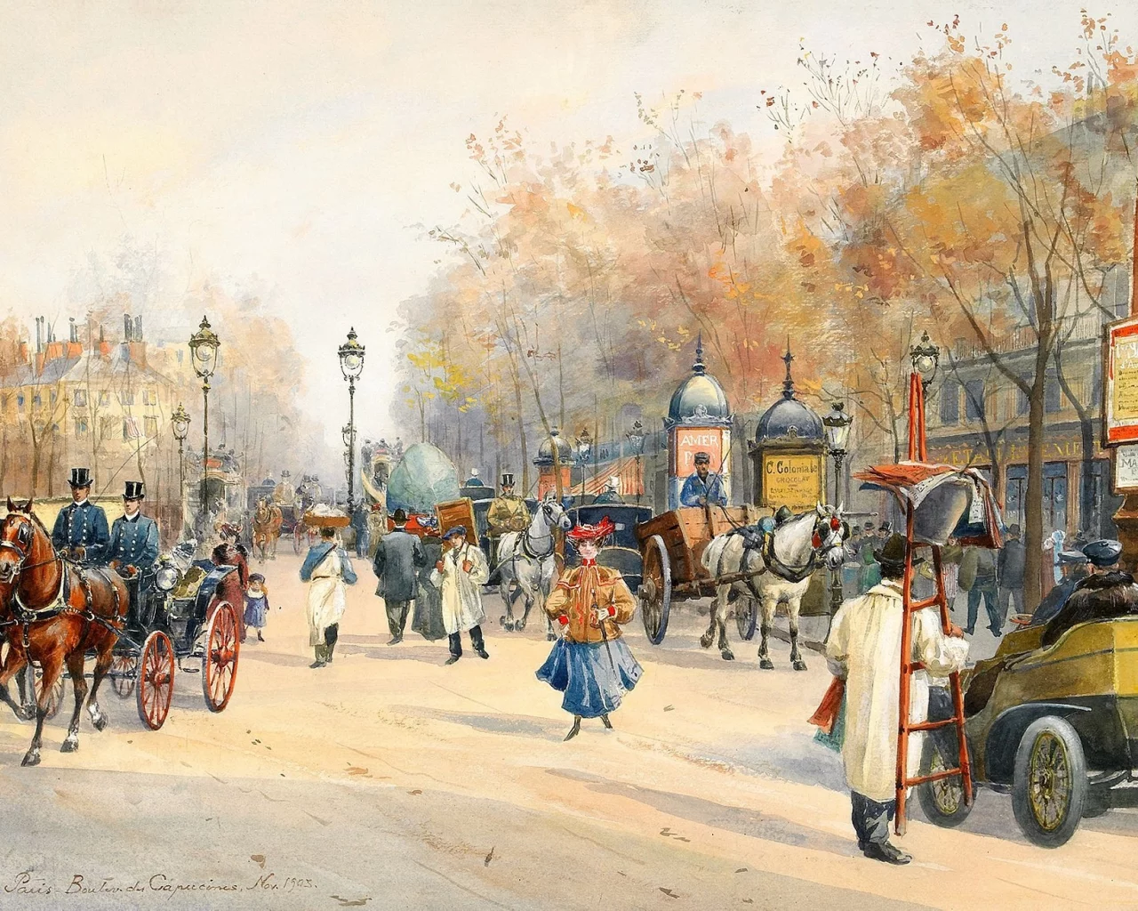 Anna palm de rosa, витрины, повозка, boulevard des capucines, paris, бульвар
