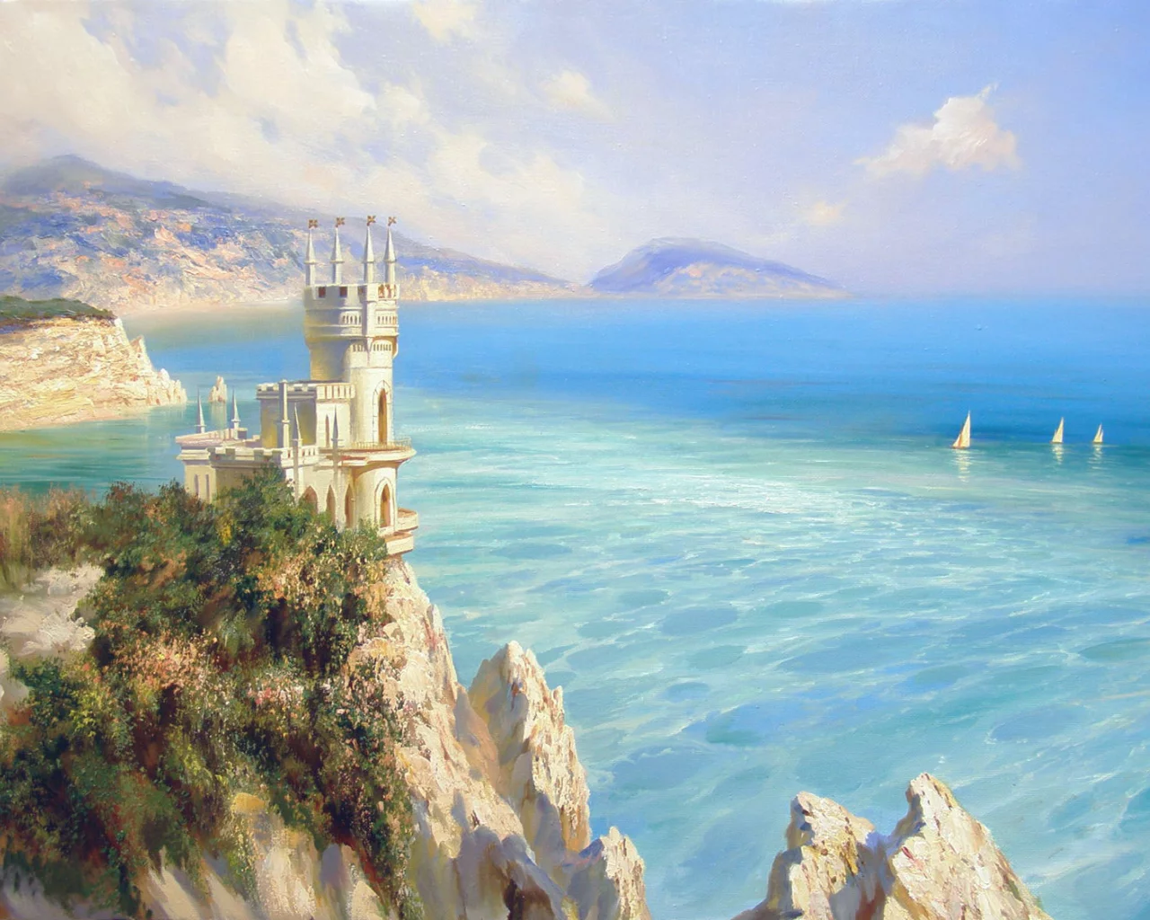 замок, ласточкино гнездо, море, Милюков александр