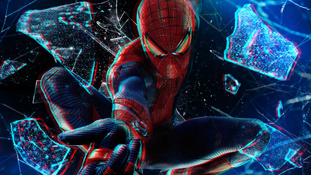 разбитое стекло, 1080p, в полёте, Spider man, 3d