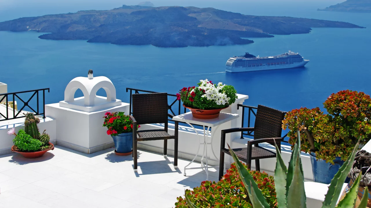 santorini, greece, небо, природа, Лодки, облака, лето, пейзаж