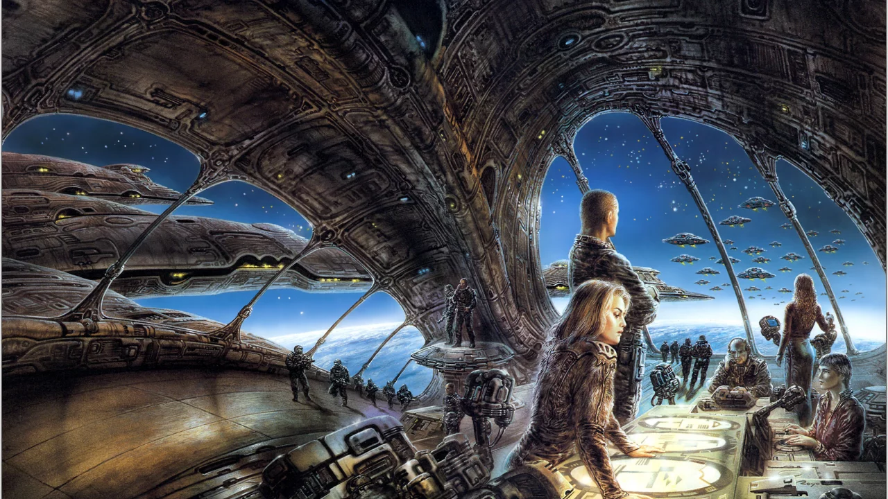 luis royo, the chantry guild, корабль, Арт, девушка, космос, люди
