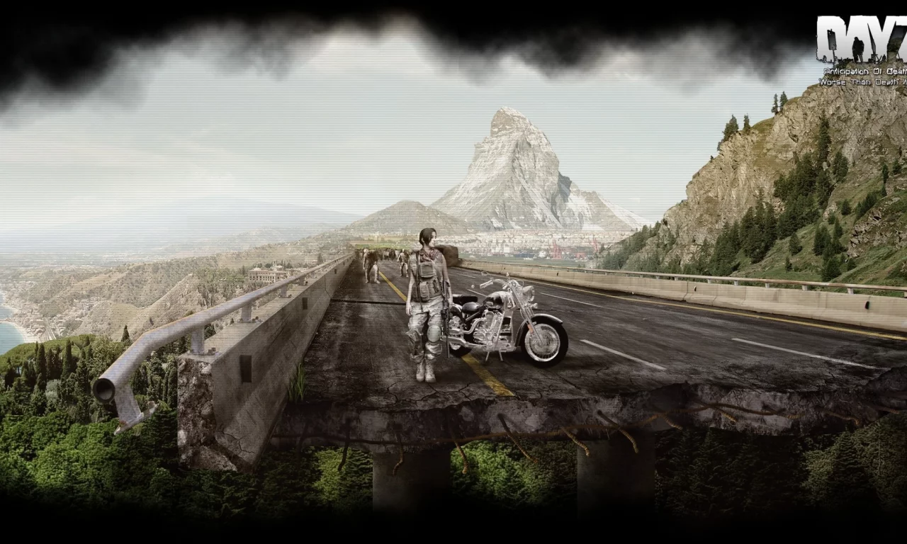 мотоцикл, девушка, dayz, Alexander malkin, games, зомби