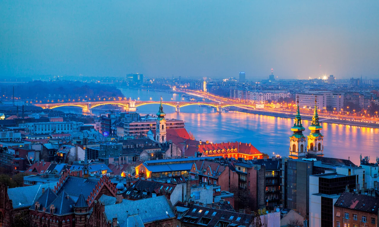 budapest, город, будапешт, панорама, здания, вечер, Венгрия