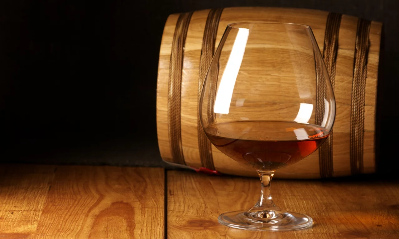 бокал, коньяк, бочка, дерево, Cognac