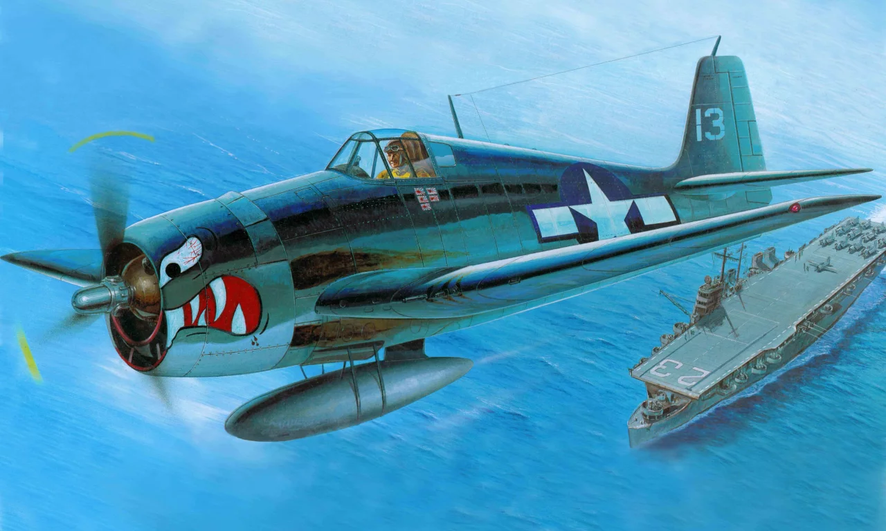 грумман, хеллкэт, Арт, самолет, f6f-3 hellcat, grumman, f6f-3