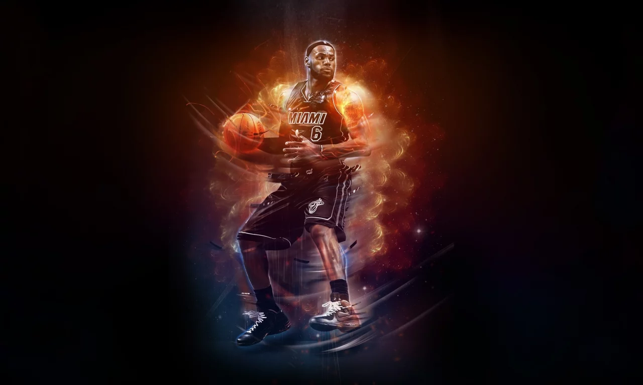 Lebron james, баскетбол, 6, heat, miami, огонь, игрок, nba, basketball