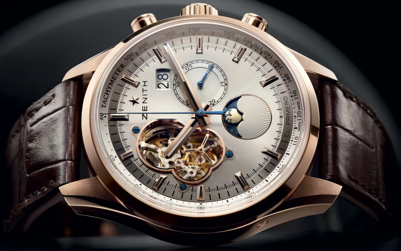  el - primero, moon, open, gold, sunpahse, rose, chronomaster, zenith, Часы, date, grande